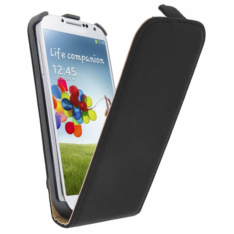 Кожен Flip калъф за Samsung Galaxy i9505 S4 С БЕЗПЛАТЕН ПРОТЕКТОР ЗА ДИСПЛЕЙ