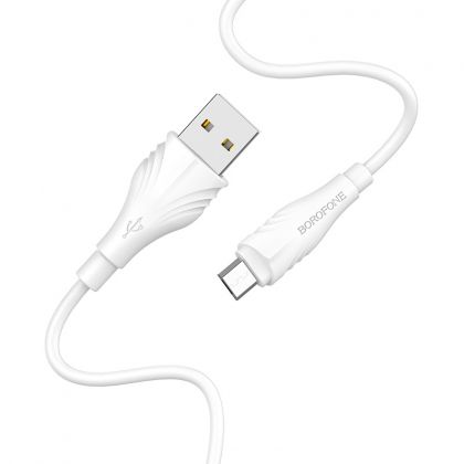 Кабел Borofone, BX18 Optimal, USB-Micro USB, 2.4A, 2m., Бял