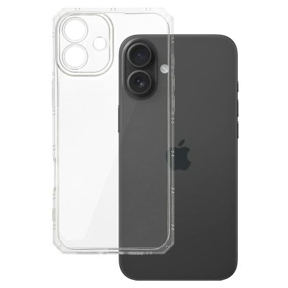 Силиконов кейс Armor Anti Shock за IPhone 16, Защита около камерите, Прозрачен