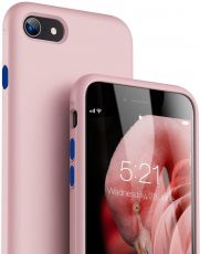 Силиконов матиран гръб Soft  Solid за IPhone 7/8/SE 2020, Бледо розов