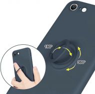 Кейс Vennus Silicone Ring за IPhone 7/8/SE 2020/SE 2022, Метален ринг, Защита около камерата, Син