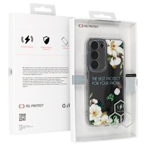 Кейс Tel Protect Flower, за Samsung Galaxy A13 5G/A04S, Защита около камерата, Прозрачен с бели цветя