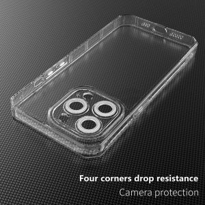 Силиконов кейс Armor Anti Shock за IPhone 15 Pro Max, Защита около камерите, Прозрачен