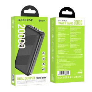 Преносима батерия Borofone, BJ27A Pindar 20000mAh, 2xUSB, Черна