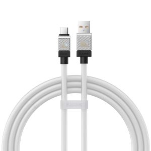Кабел Baseus, Coolplay, 100W, USB-Type C, Бързо зареждане, (CAKW000602), 1m., Бял