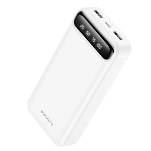 Преносима батерия Borofone, 20 000mAh BJ14A Freeway, 2xUSB, Type C, Micro USB, Бяла