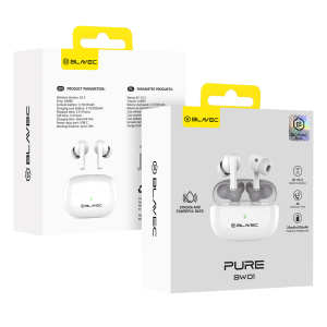 Безжични слушалки Blavec, Bluetooth TWS Earphones BW-01 Pure, Бели