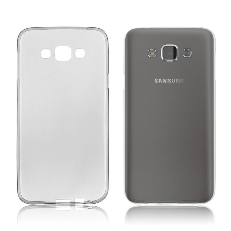 Ултра тънък силиконов гръб за Samsung J320 Galaxy J3 (2016), Прозрачен/Черен
