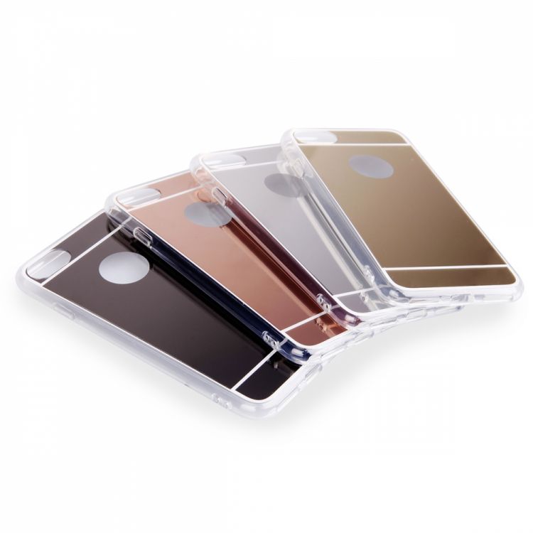 Луксозен силиконов калъф Mirror с огледален ефект в сребърно за IPhone 7 4,7'' 